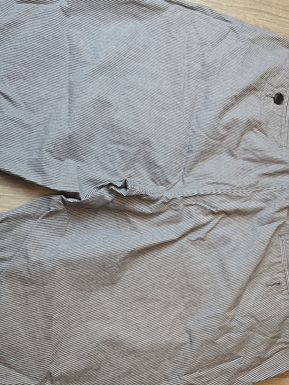 J. Crew White Shirt with Black Pinstripes Interior